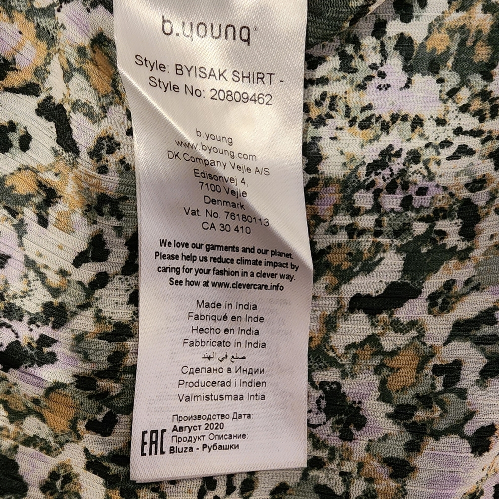 B. Young Floral Light Woven Shirt Size Medium NWOT - Picture 6 of 7